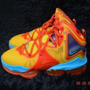 NIKE LeBron 19 Uniform Hook Mantra Orange/Light Blue DC9338-800 Space Jam Size 8